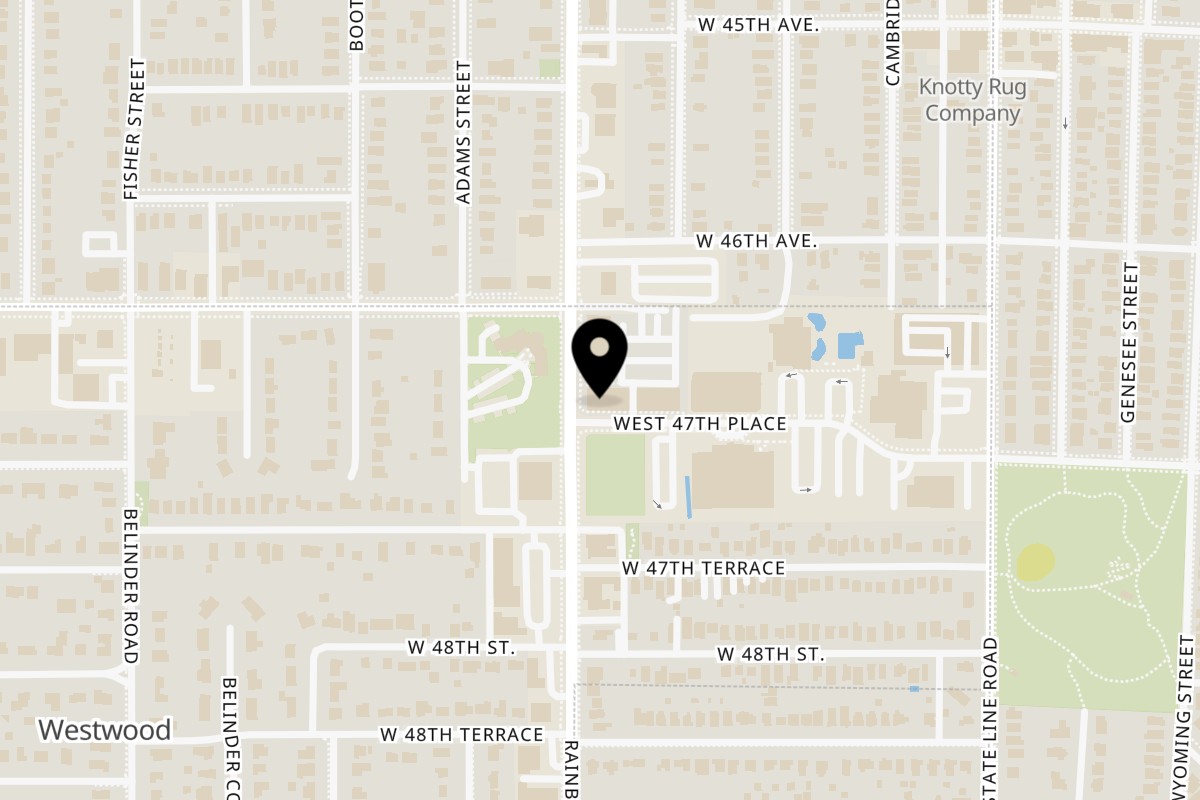Map showing the location of Unforked Westwood on 4719 Rainbow Blvd in Westwood